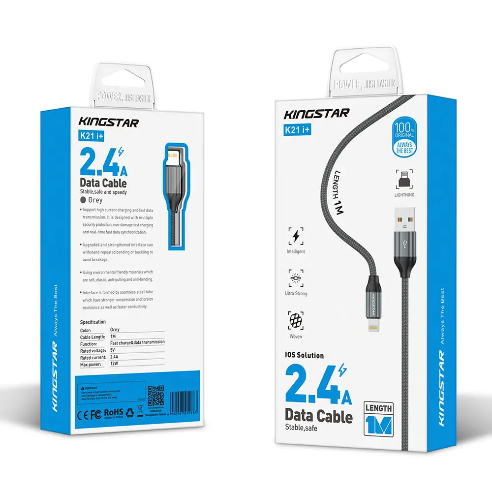 کابل شارژ آیفون کینگ استار مدل K21i کابل شارژ آیفون کینگ استار مدل K21i