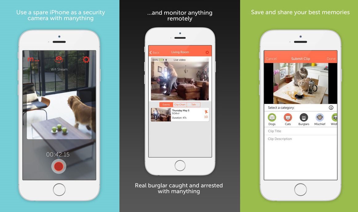 تبدیل گوشی ios قدیمی به دوربین با Manything استفاده از تلفن به عنوان دوربین مدار بسته
