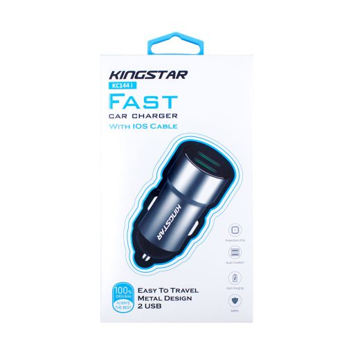 Car Charger KC144 i شارژر فندکی کینگ استار