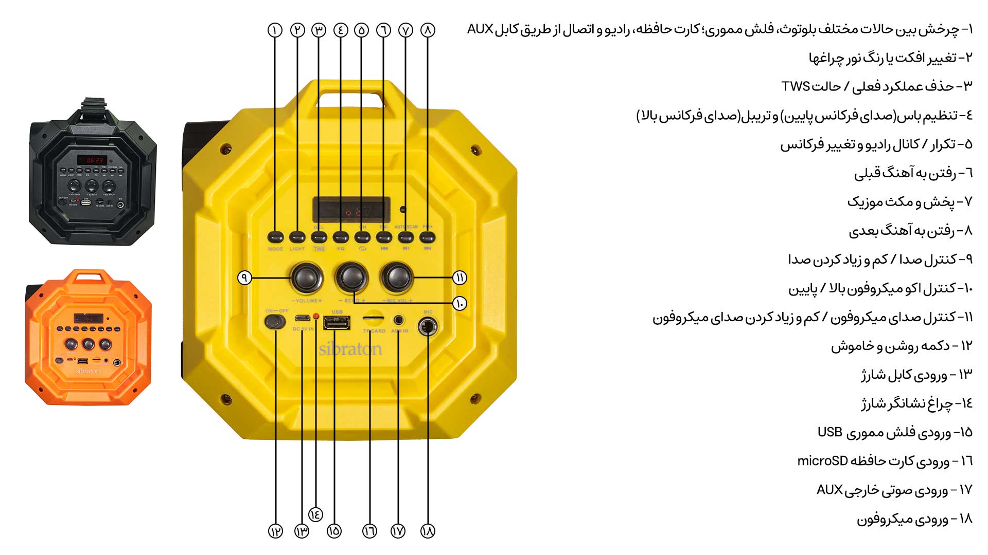 اسپیکر بلوتوثی سیبراتون مدل SBS839