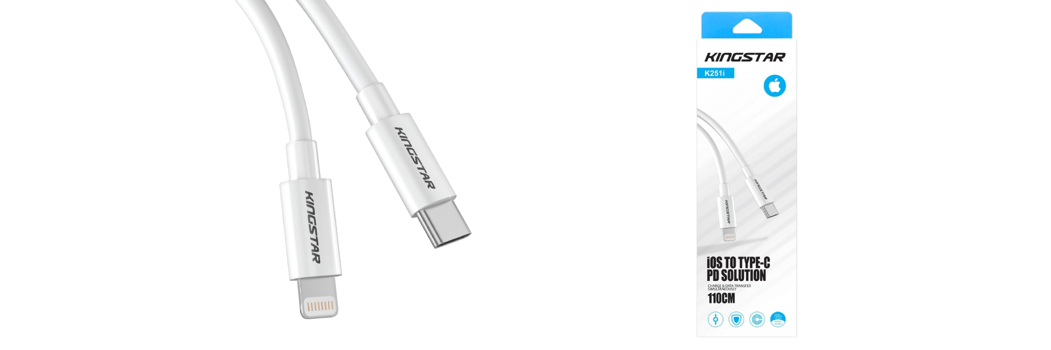 کابل شارژ و دیتا تایپ سی به آیفون (Type-C to Lightning) کینگ استار مدل K251i