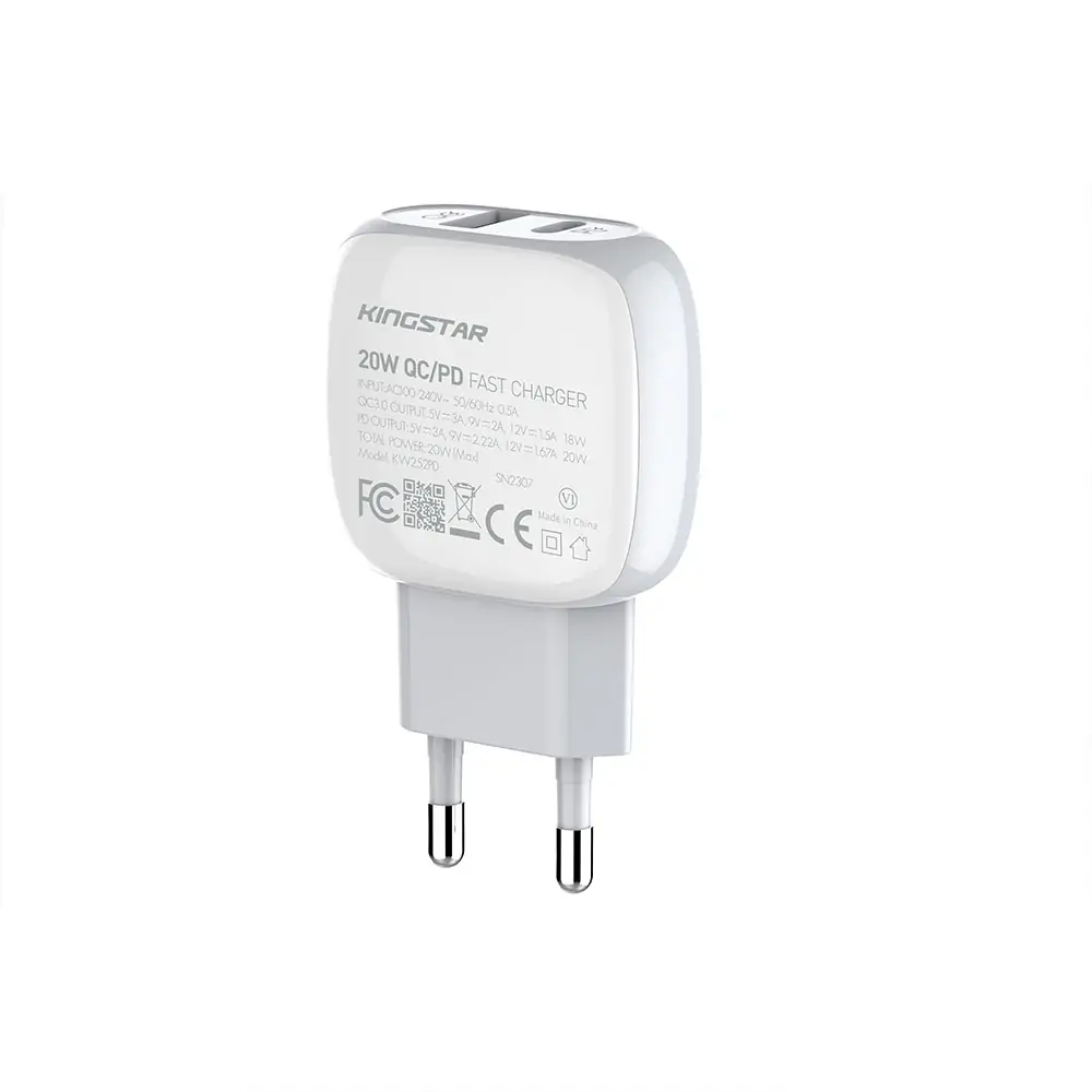 شارژر دیواری کینگ استار مدل KW252PQ (KW252PD) شارژر دیواری کینگ استار مدل KW252PQ (KW252PD)