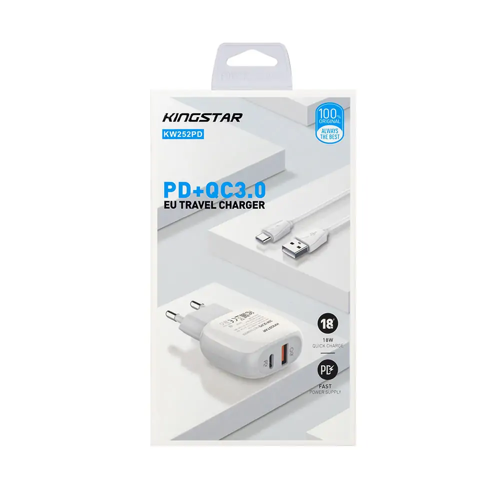 شارژر دیواری کینگ استار مدل KW252PQ (KW252PD) شارژر دیواری کینگ استار مدل KW252PQ (KW252PD)