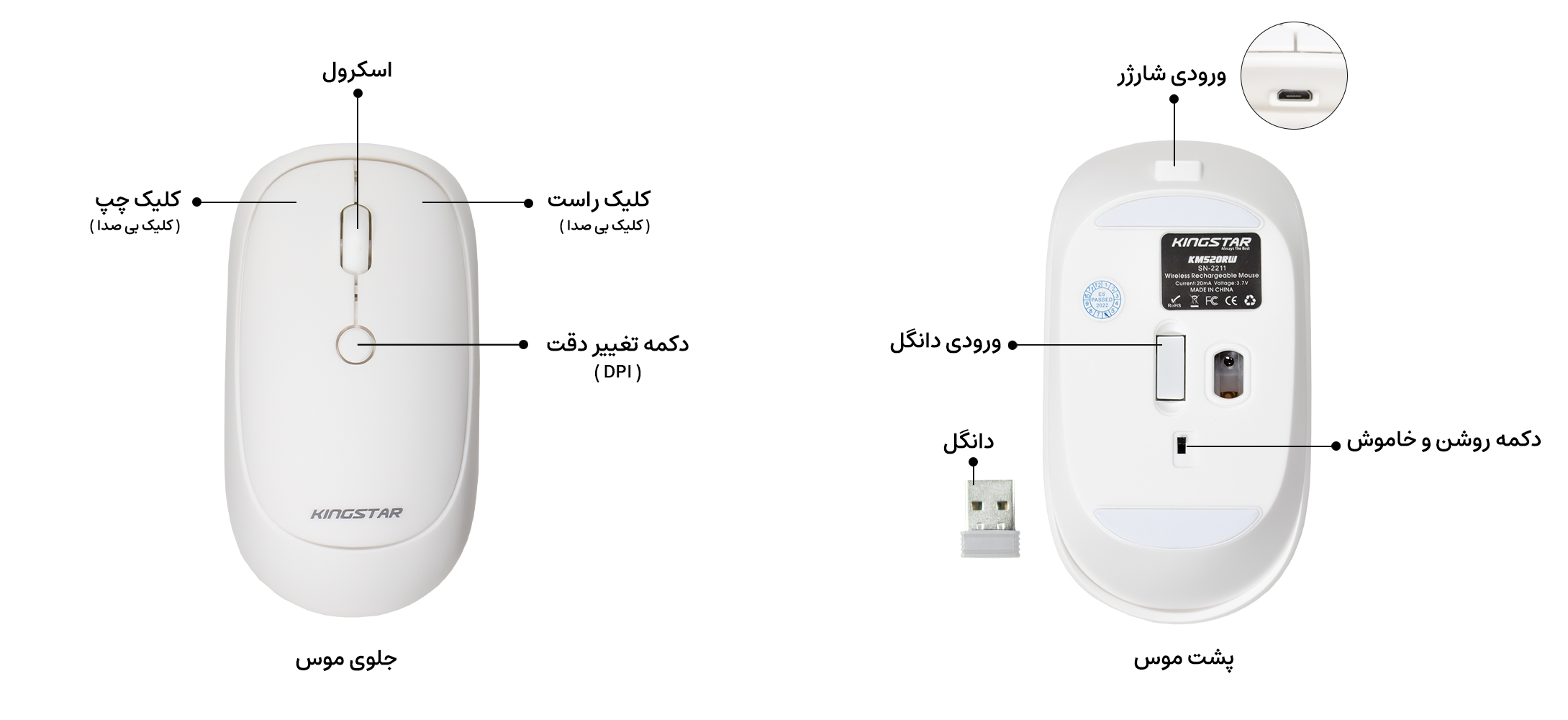 ماوس بی‌سیم کینگ استار مدل KM520RW