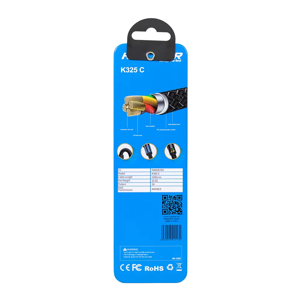 کابل تایپ سی کینگ استار مدل K325C کابل تایپ سی کینگ استار مدل K325C
