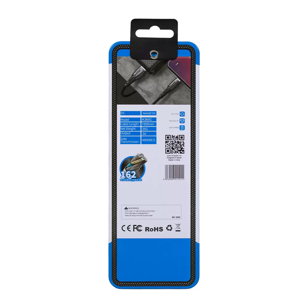 کابل تایپ سی کینگ استار مدل K360C کابل تایپ سی کینگ استار مدل K360C