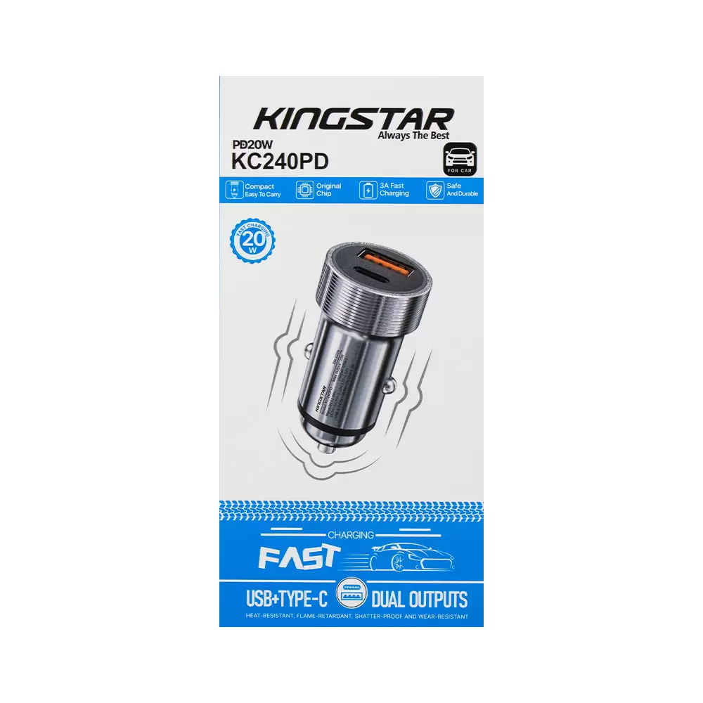 شارژر فندکی کینگ استار مدل KC240PD شارژر فندکی کینگ استار مدل KC240PD