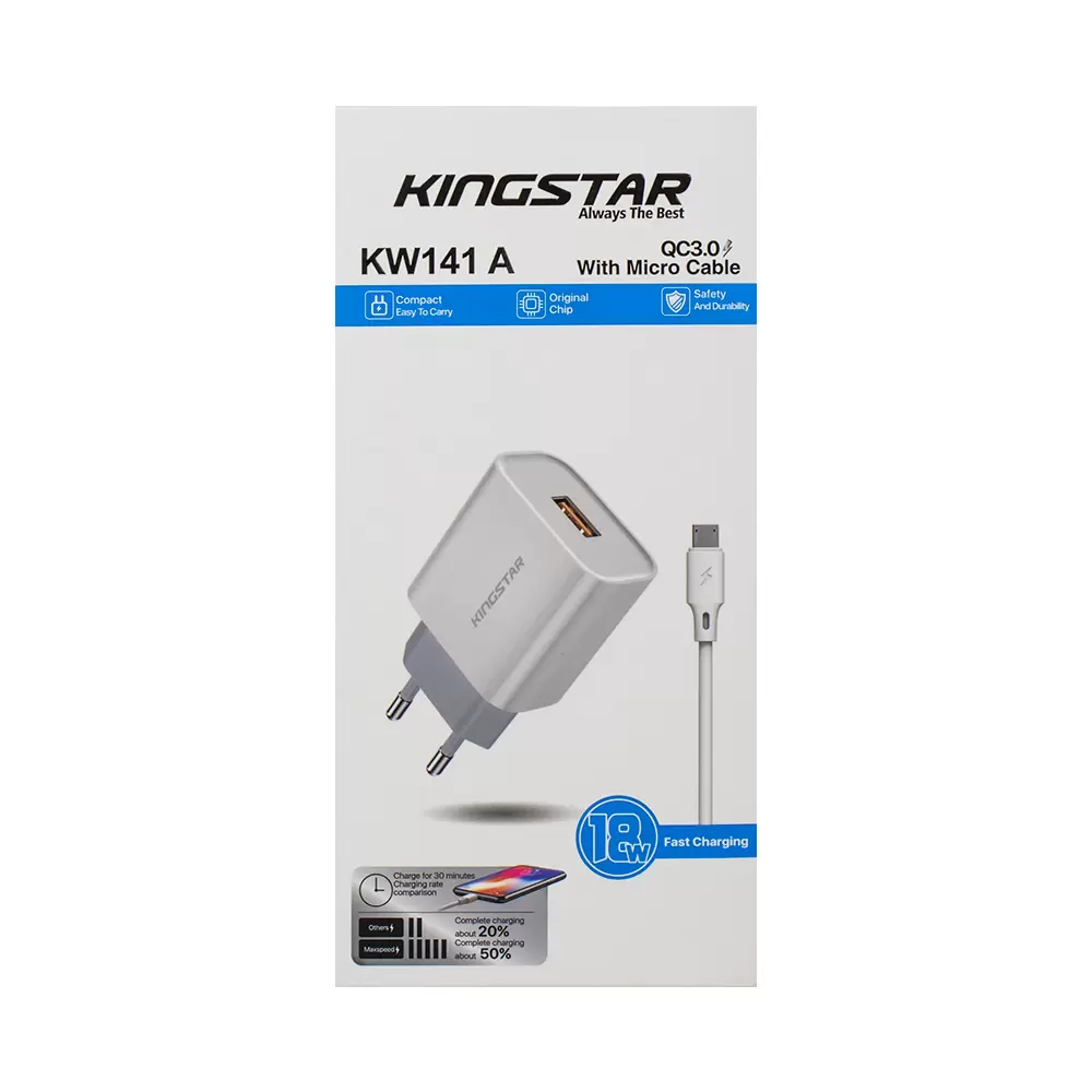 شارژر دیواری کینگ استار مدل KW141A شارژر دیواری کینگ استار مدل KW141A