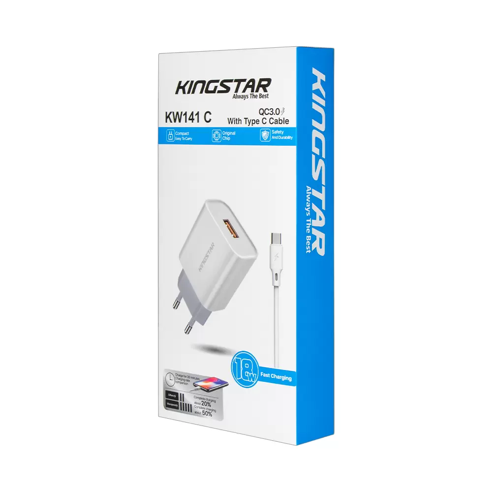 شارژر دیواری کینگ استار مدل KW141C شارژر دیواری کینگ استار مدل KW141C