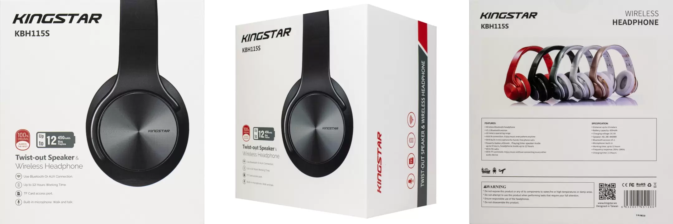 هدفون اسپیکر بیسیم کینگ استار مدل KBH115S