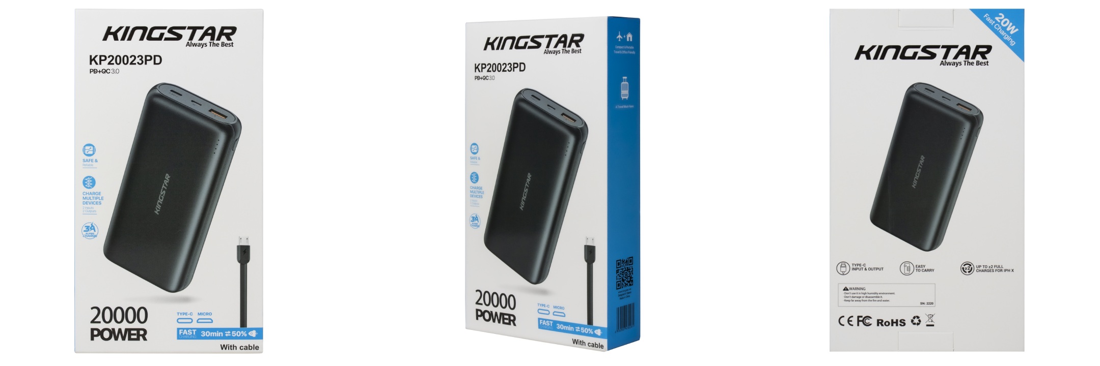 پاوربانک 20000mAh کینگ استار مدل KP20023PD