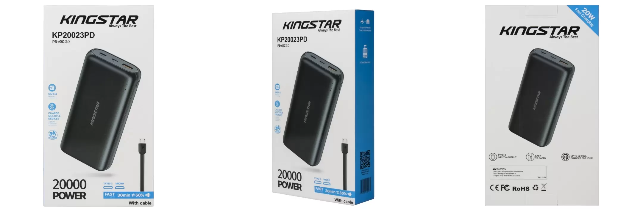 پاوربانک 20000mAh کینگ استار مدل KP20023PD