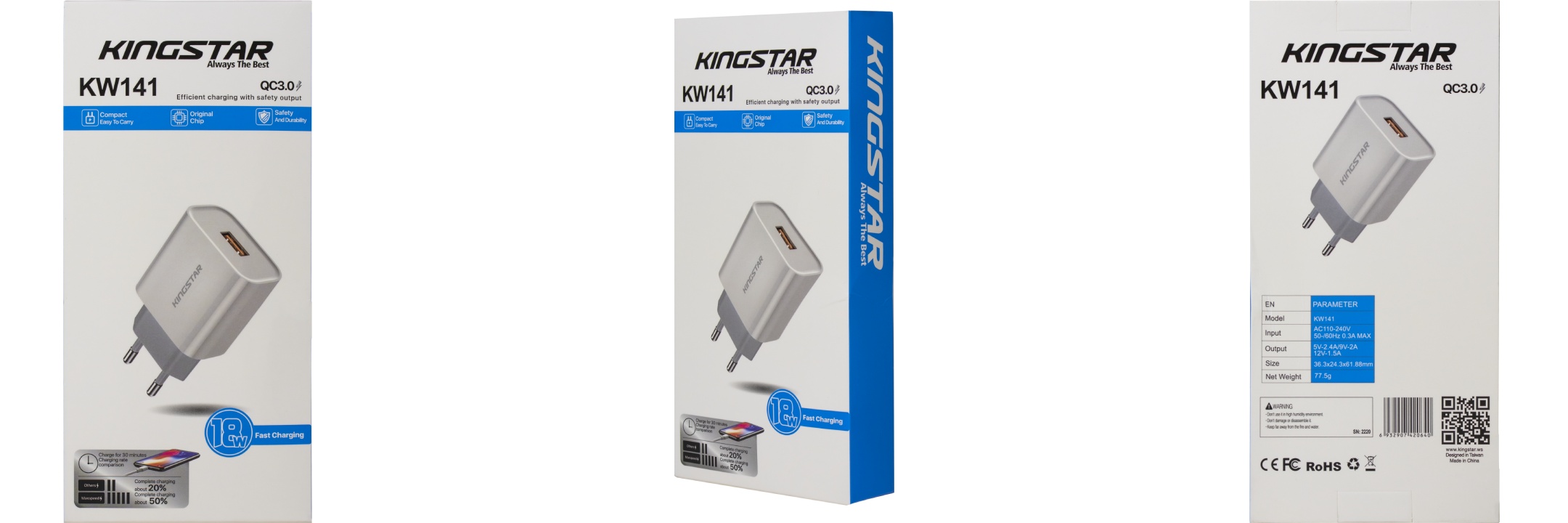 شارژر دیواری کینگ استار مدل KW141