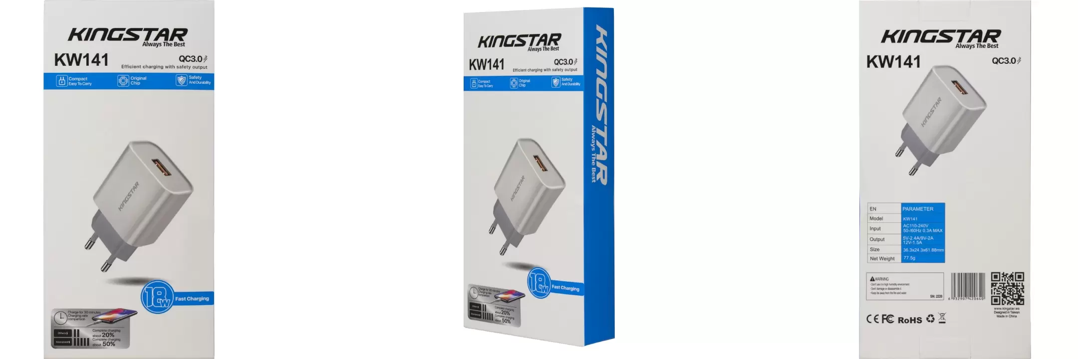 شارژر دیواری کینگ استار مدل KW141