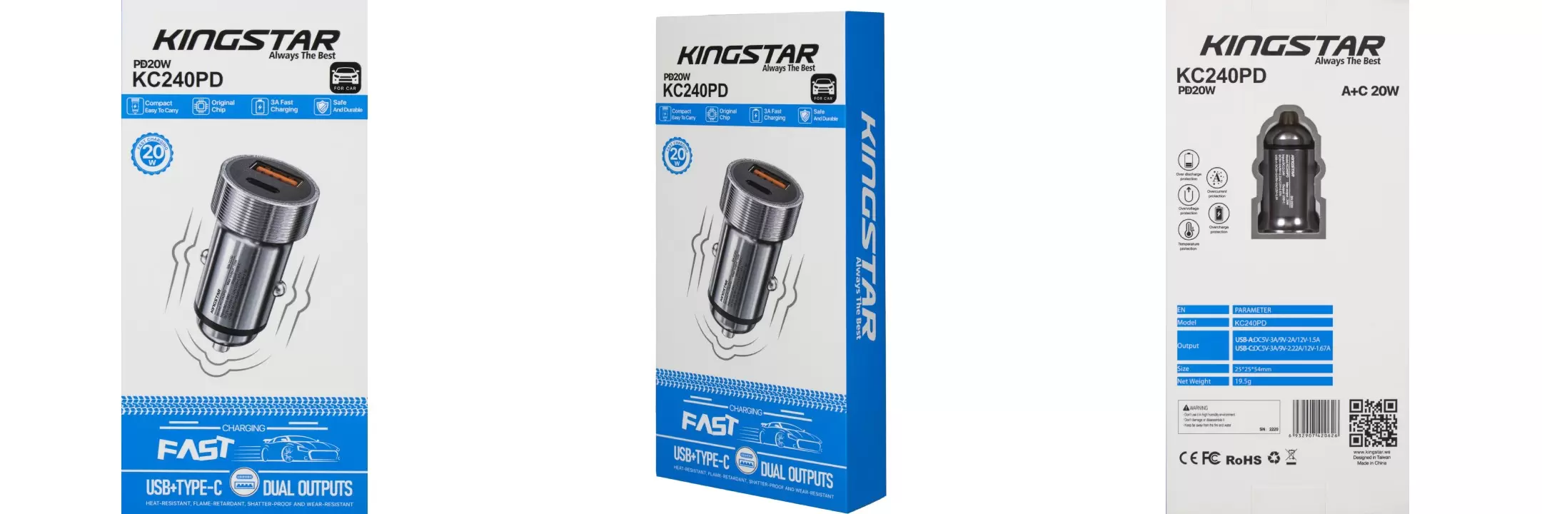 شارژر فندکی کینگ استار مدل KC240PD
