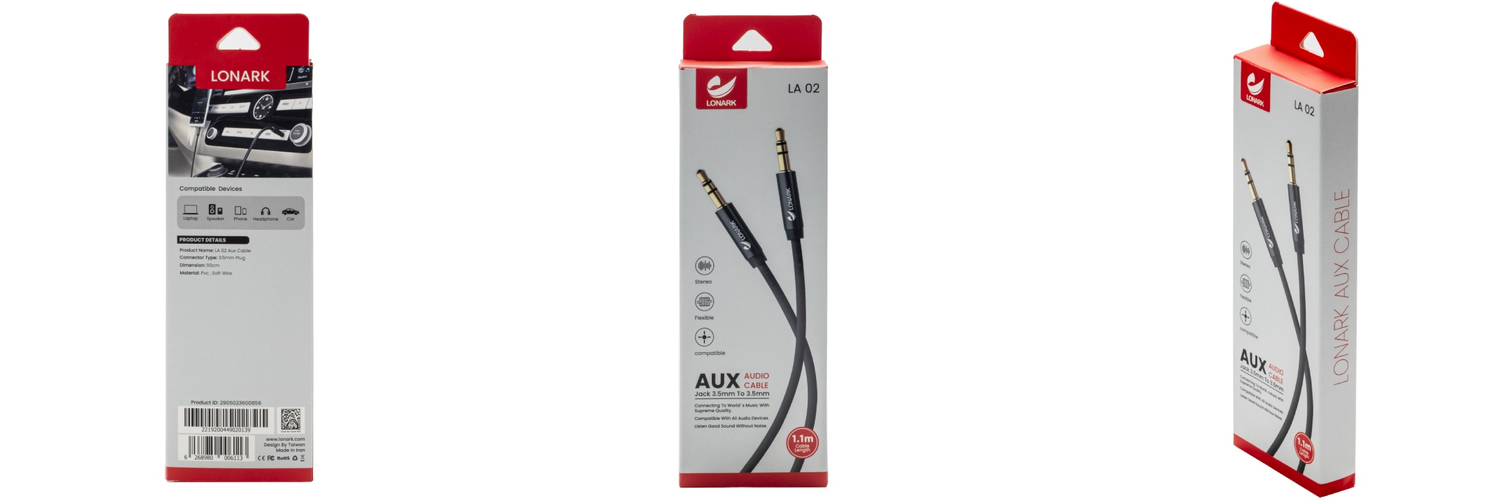کابل AUX لونارک مدل KA02
