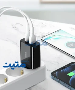 دو پورت USB-A شارژر دیواری مک دودو CH-8910 با پشتیبانی از شارژ سریع