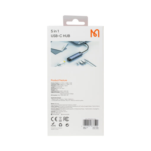 هاب 5 پورت تایپ سی مک دودو مدل HU-7750