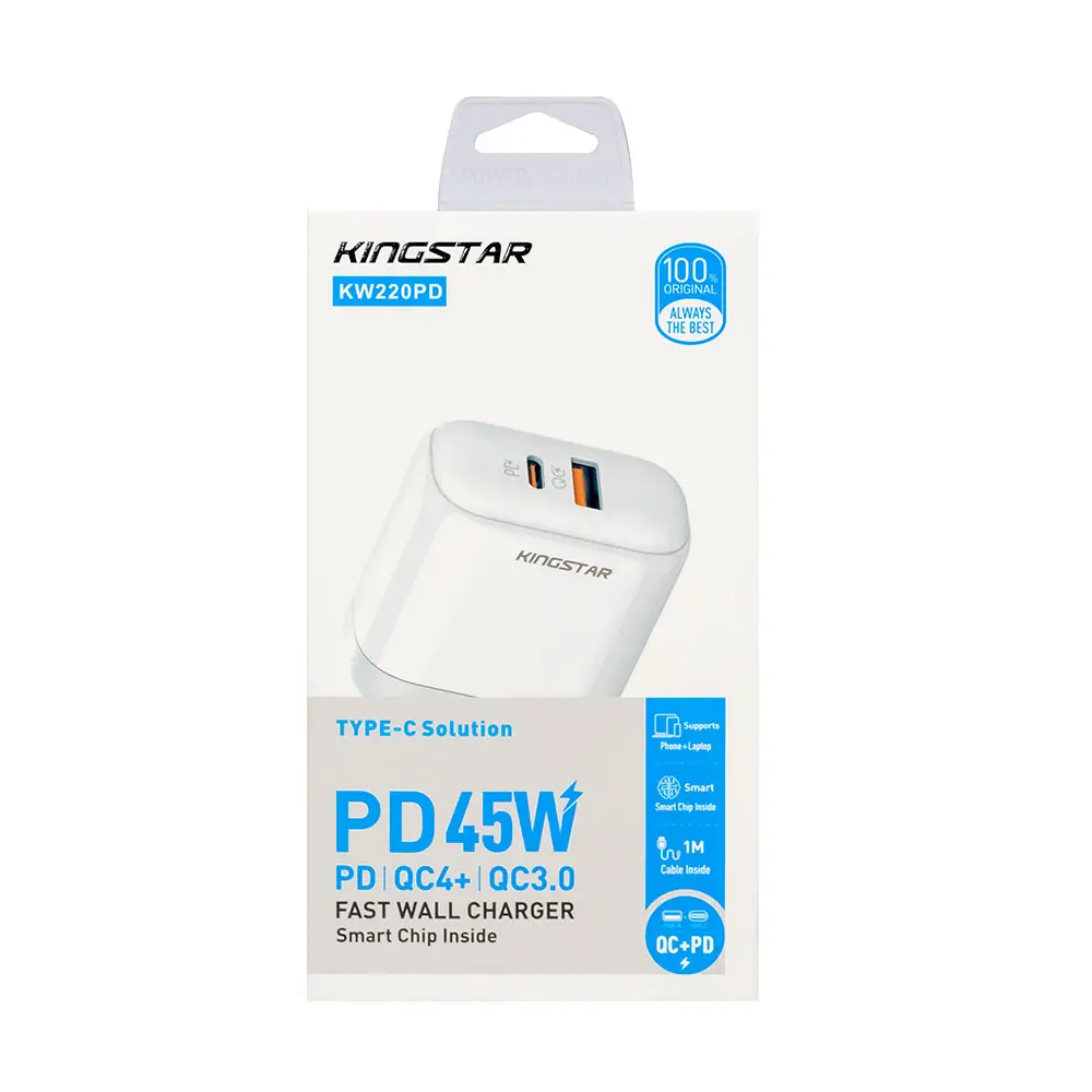 شارژر دیواری کینگ استار مدل KW220PD شارژر دیواری کینگ استار مدل KW220PD