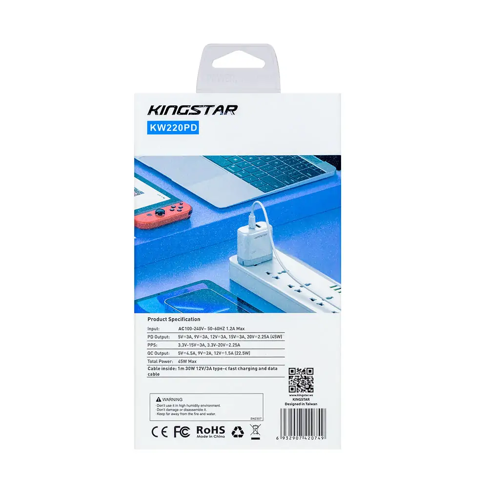 شارژر دیواری کینگ استار مدل KW220PD شارژر دیواری کینگ استار مدل KW220PD