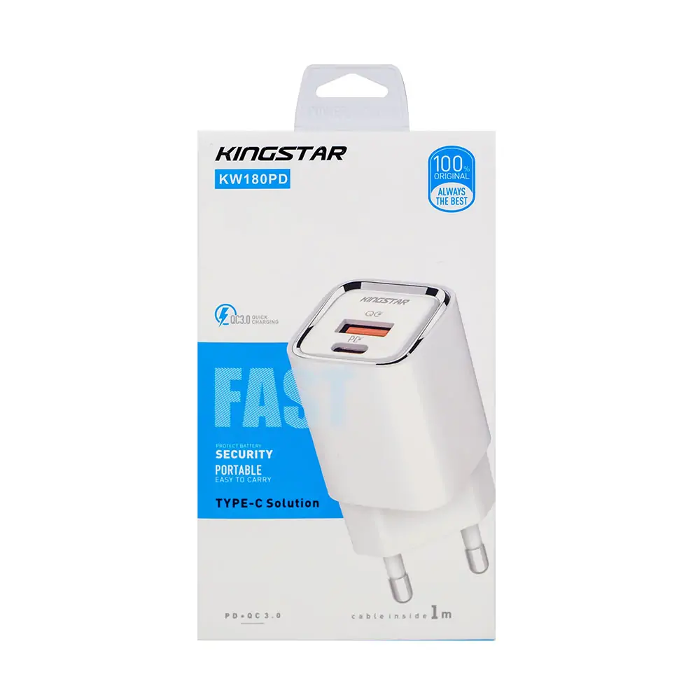 شارژر دیواری کینگ استار مدل KW180PD شارژر دیواری کینگ استار مدل KW180PD
