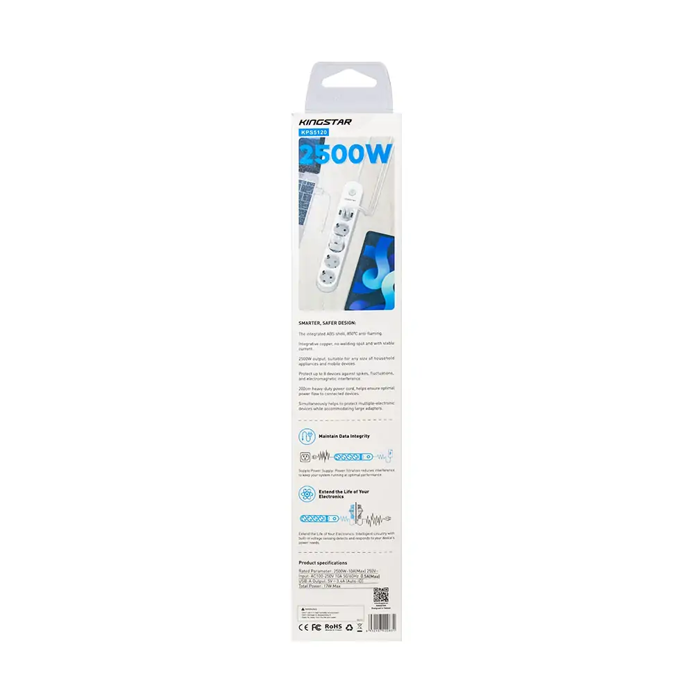 چند راهی برق و USB کینگ استار مدل KPS5120 چند راهی برق و USB کینگ استار مدل KPS5120