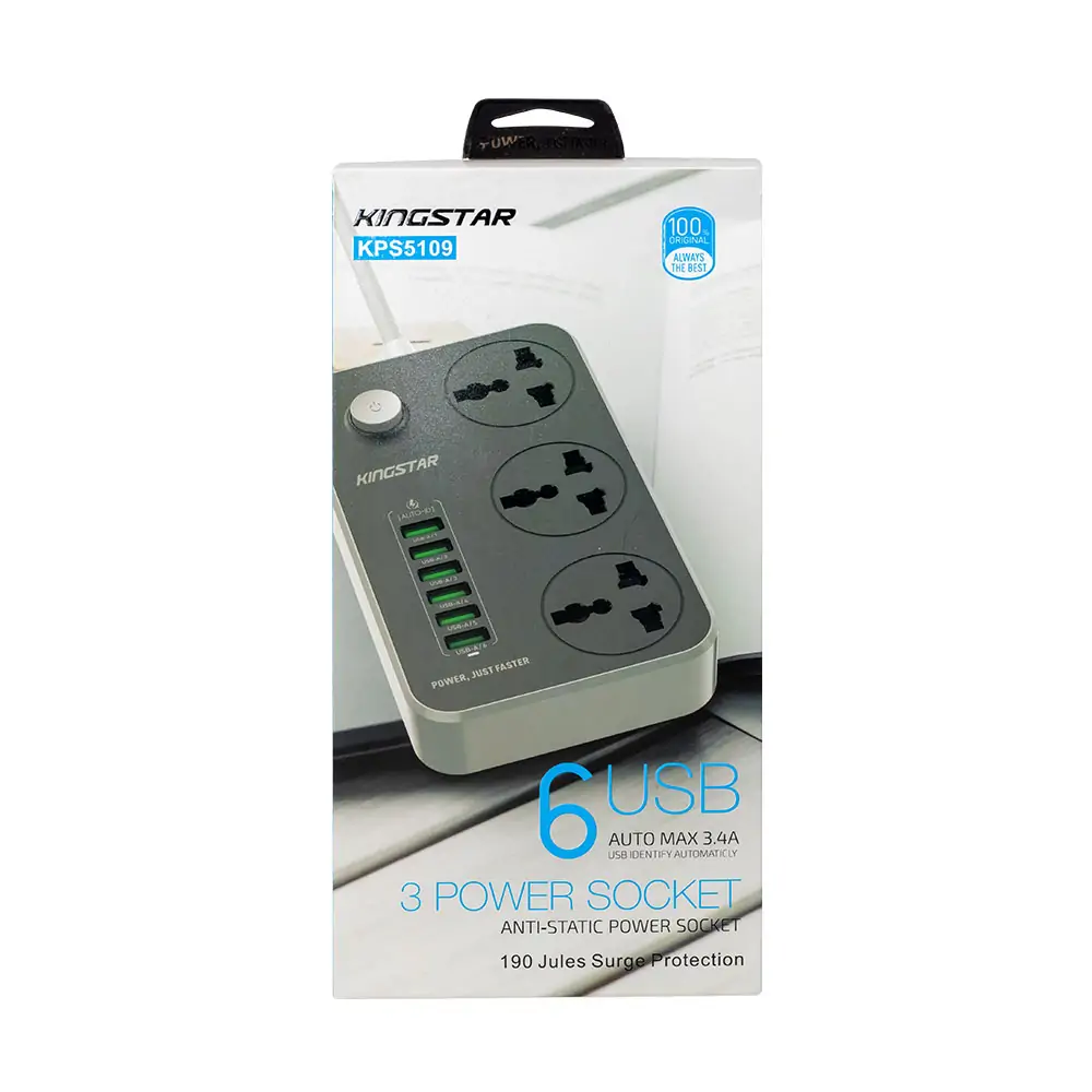 چند راهی برق و USB کینگ استار مدل KPS5109 چند راهی برق و USB کینگ استار مدل KPS5109