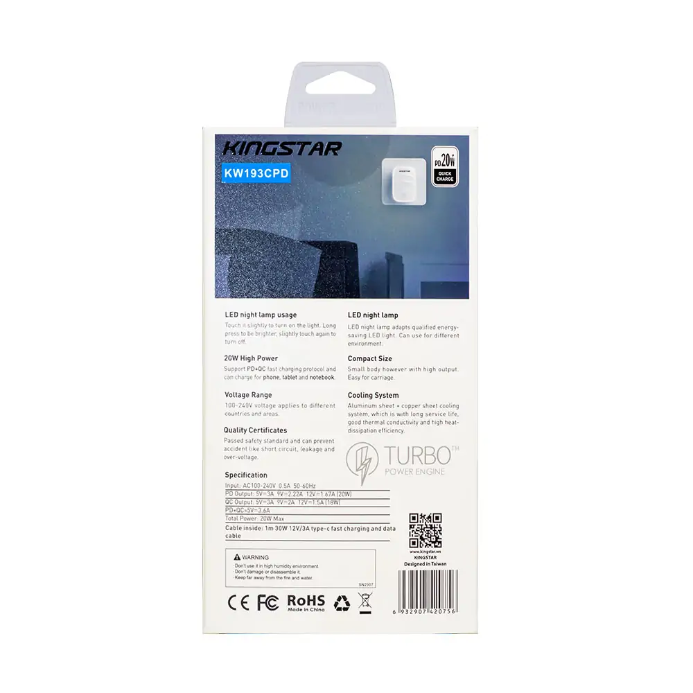 شارژر دیواری کینگ استار مدل KW193CPD شارژر دیواری کینگ استار مدل KW193CPD