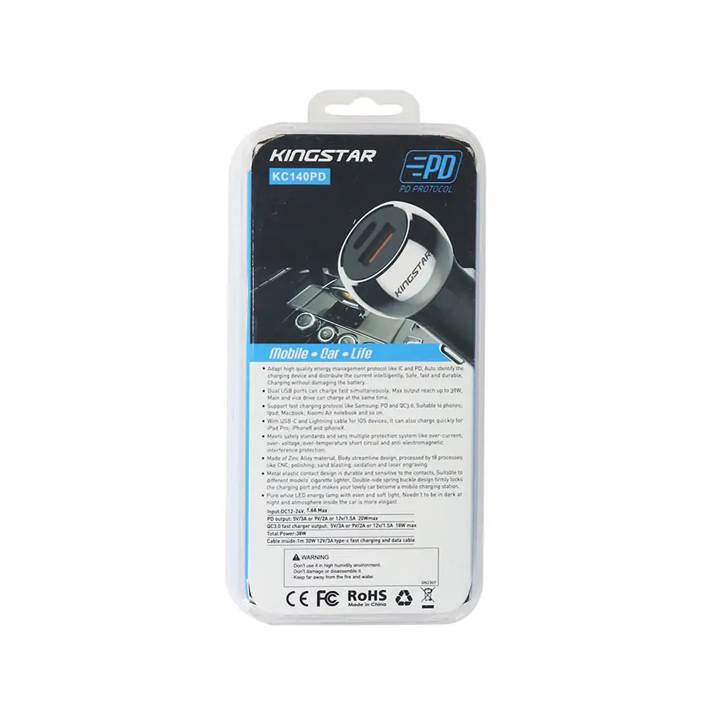 شارژر فندکی کینگ استار مدل KC140PD شارژر فندکی کینگ استار مدل KC140PD
