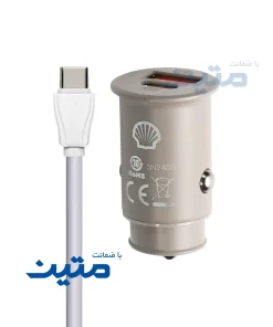 شارژر فندکی شل مدل CCT006CC با دو خروجی USB-A و USB-C