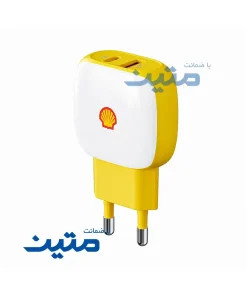 شارژر دیواری شل مدل SWC13 با توان 20 وات، مجهز به درگاه USB-A و USB-C