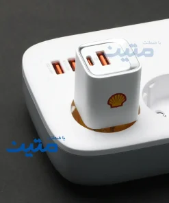 پورت‌های USB-C و USB-A شارژر دیواری شل SWC14 با قابلیت شارژ سریع و توان خروجی بالا