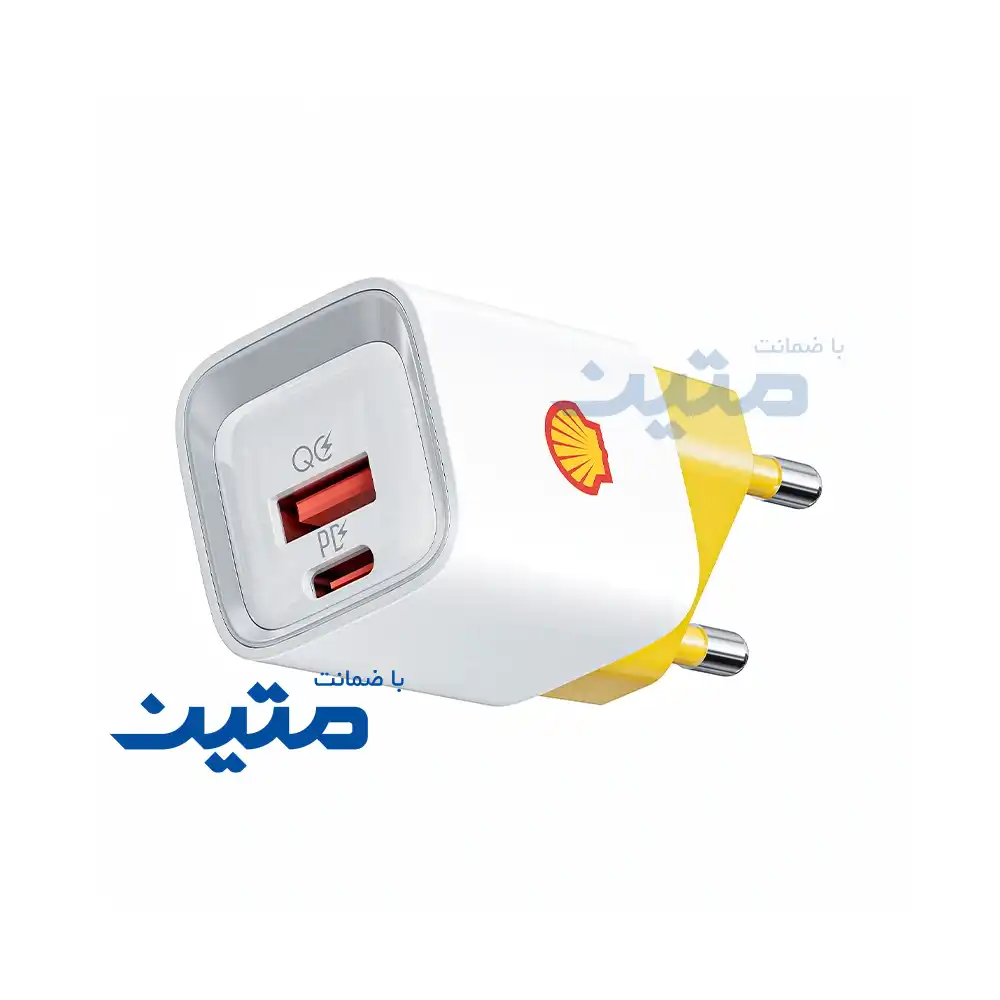 SWC14CL-2 شارژر دیواری شل مدل SWC14CL با کابل لایتنینگ، فناوری شارژ سریع