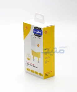 بستهبندی شارژر دیواری شل مدل SWC14CL با کابل و قابلیت شارژ سریع.