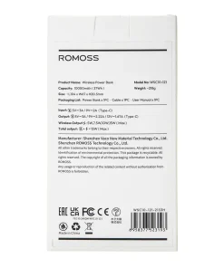 پاوربانک وایرلس (بی‌سیم) 10000mAh روموس مدل WSC10-121