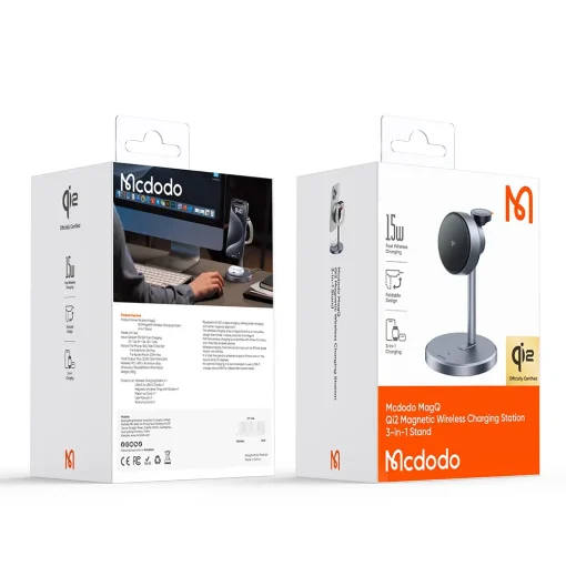 شارژر بی‌سیم 3 به 1 مک دودو مدل CH-2462