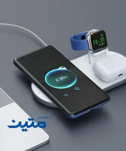 شارژر وایرلس سهگانه مک دودو CH-7060 با پشتیبانی از توانهای 15 وات، 10 وات، 7.5 وات و 5 وات