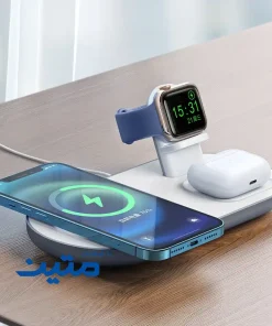 شارژ همزمان گوشی هوشمند، اپل واچ و هندزفری با شارژر بیسیم 3 به 1 مک دودو CH-7060