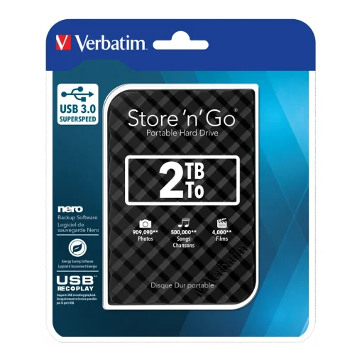 هارد اکسترنال ورباتیم مدل Store 'n' Go