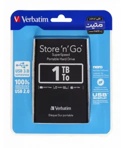 بسته بندی هارد اکسترنال ورباتیم مدل Store 'n' Go Flat 1TB