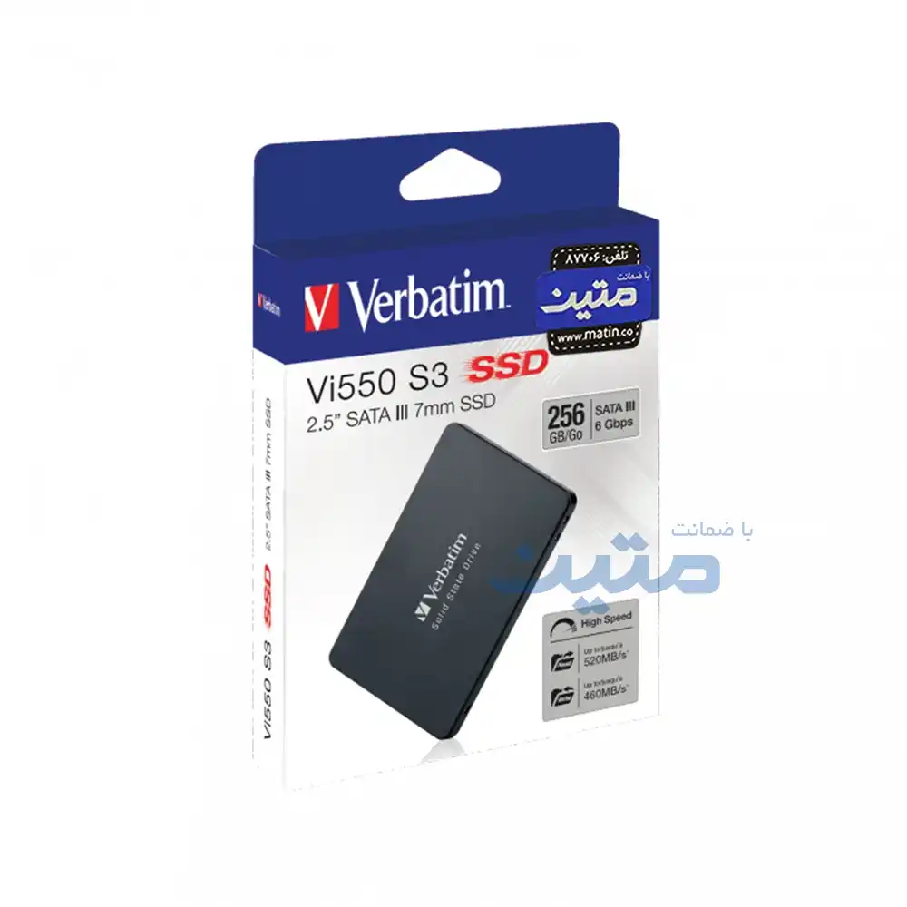 Vi550 S3 - 17 بستهبندی اس اس دی داخلی ورباتیم Vi550 S3 با رابط SATA III، مناسب ارتقای لپتاپ و کامپیوتر 256 گیگابایت