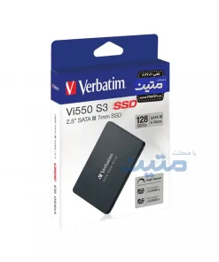 بستهبندی اس اس دی داخلی ورباتیم Vi550 S3 با رابط SATA III، مناسب ارتقای لپتاپ و کامپیوتر 128 گیگابایت