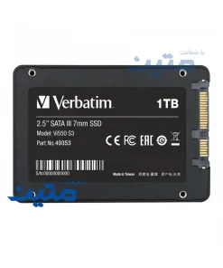 نمای پشت SSD داخلی Verbatim Vi550 S3 با رابط SATA III و کیفیت ساخت بالا برای ارتقای عملکرد سیستم 1ترابایت