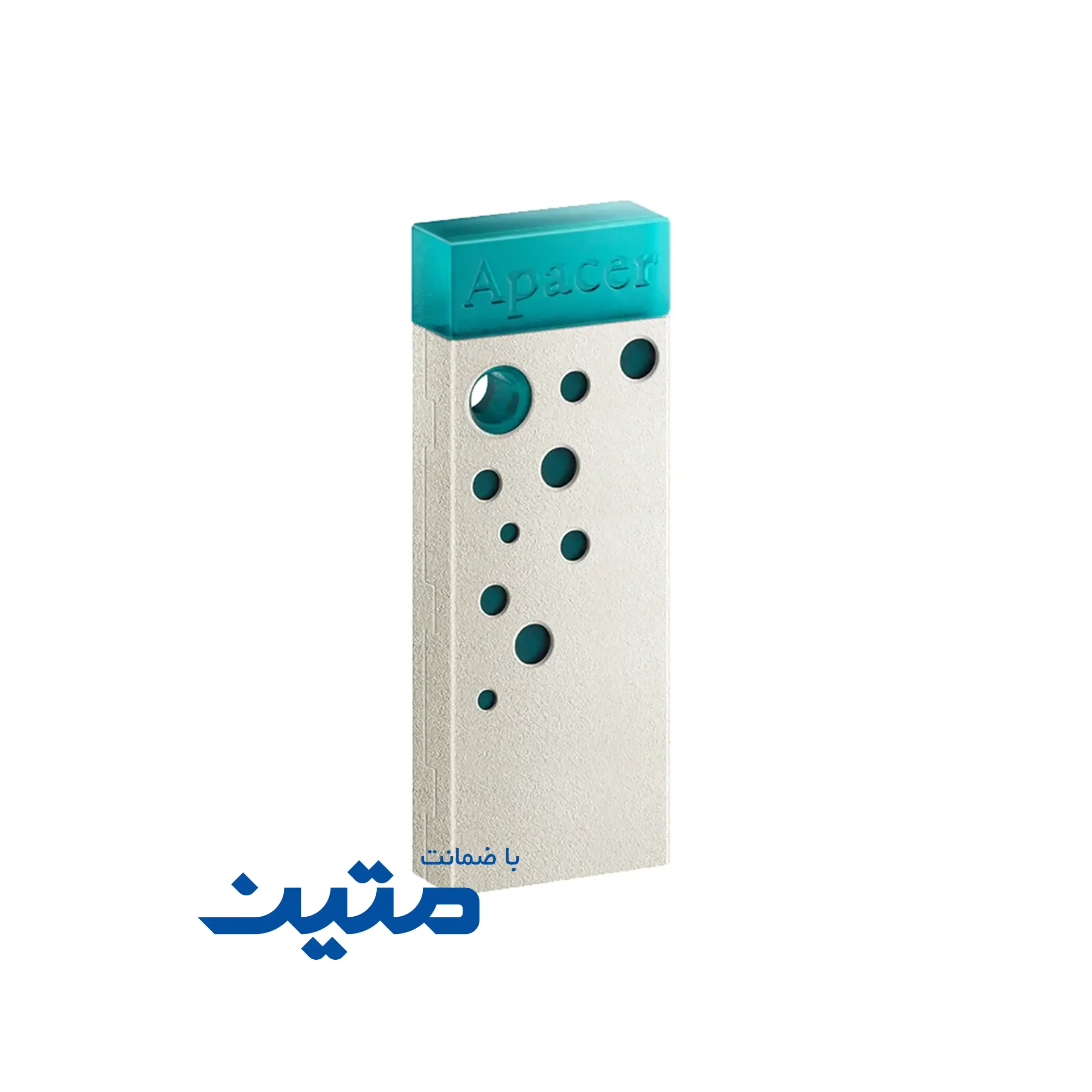 AH11j-2 فلش مموری اپیسر مدل AH11J با طراحی کوچک، بدنه فلزی و جزئیات سبز فیروزهای