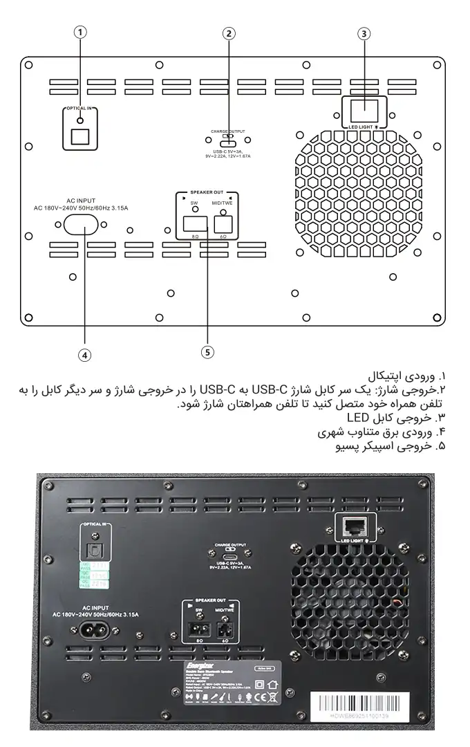 اسپیکر بلوتوثی انرجایزر مدل BTS2850