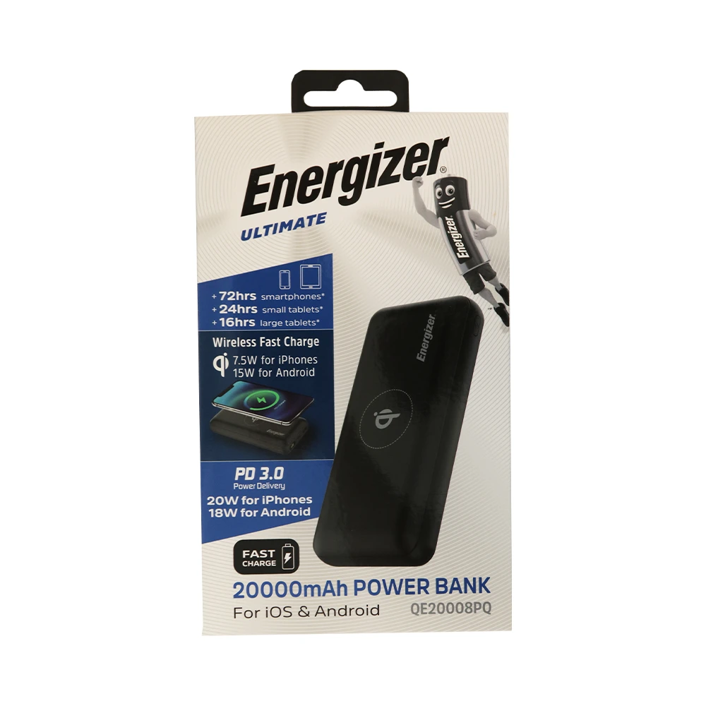 پاوربانک وایرلس 20000mAh انرجایزر مدل QE20008PQ