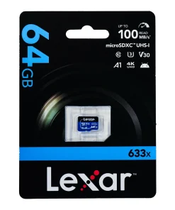 کارت حافظه لکسار مدل 633x microSDXC UHS-I Class10 U3 V30 A1 W/0