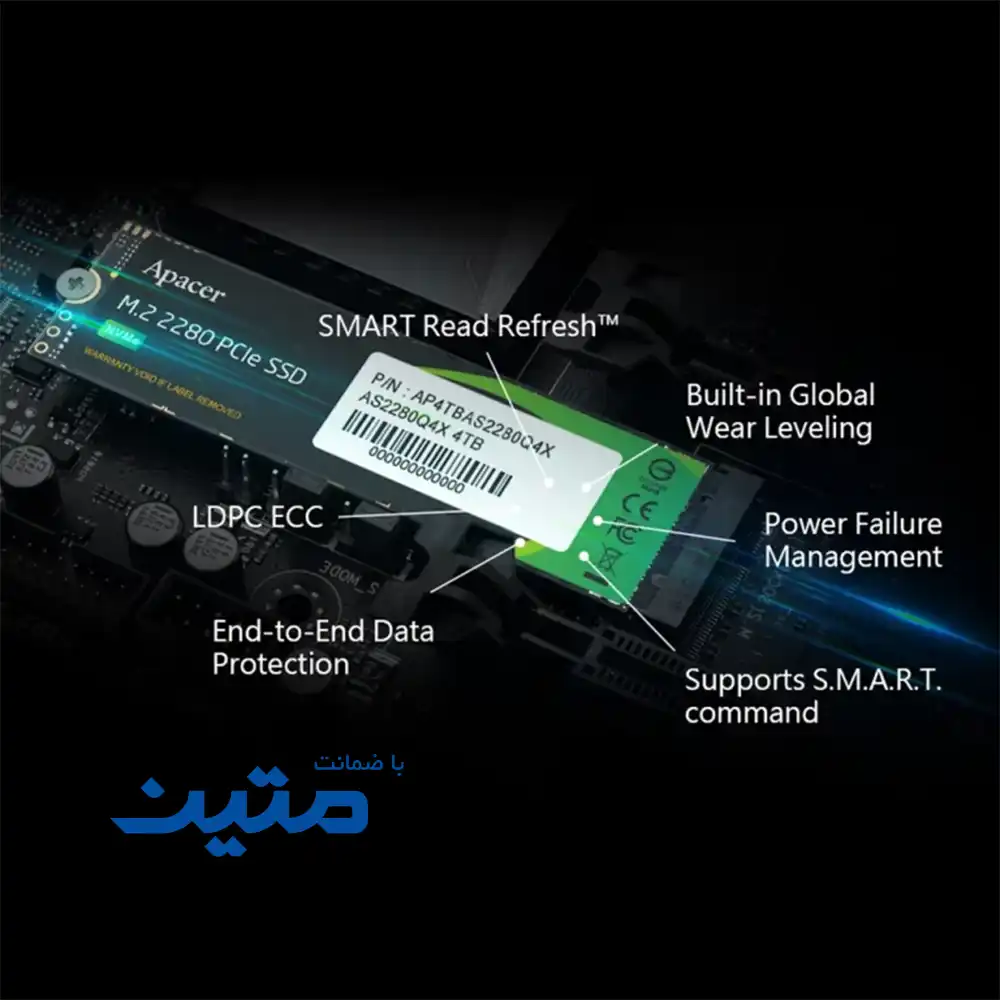 حافظه داخلی Apacer AS2280 Q4L با طراحی M.2 2280 و رابط NVMe