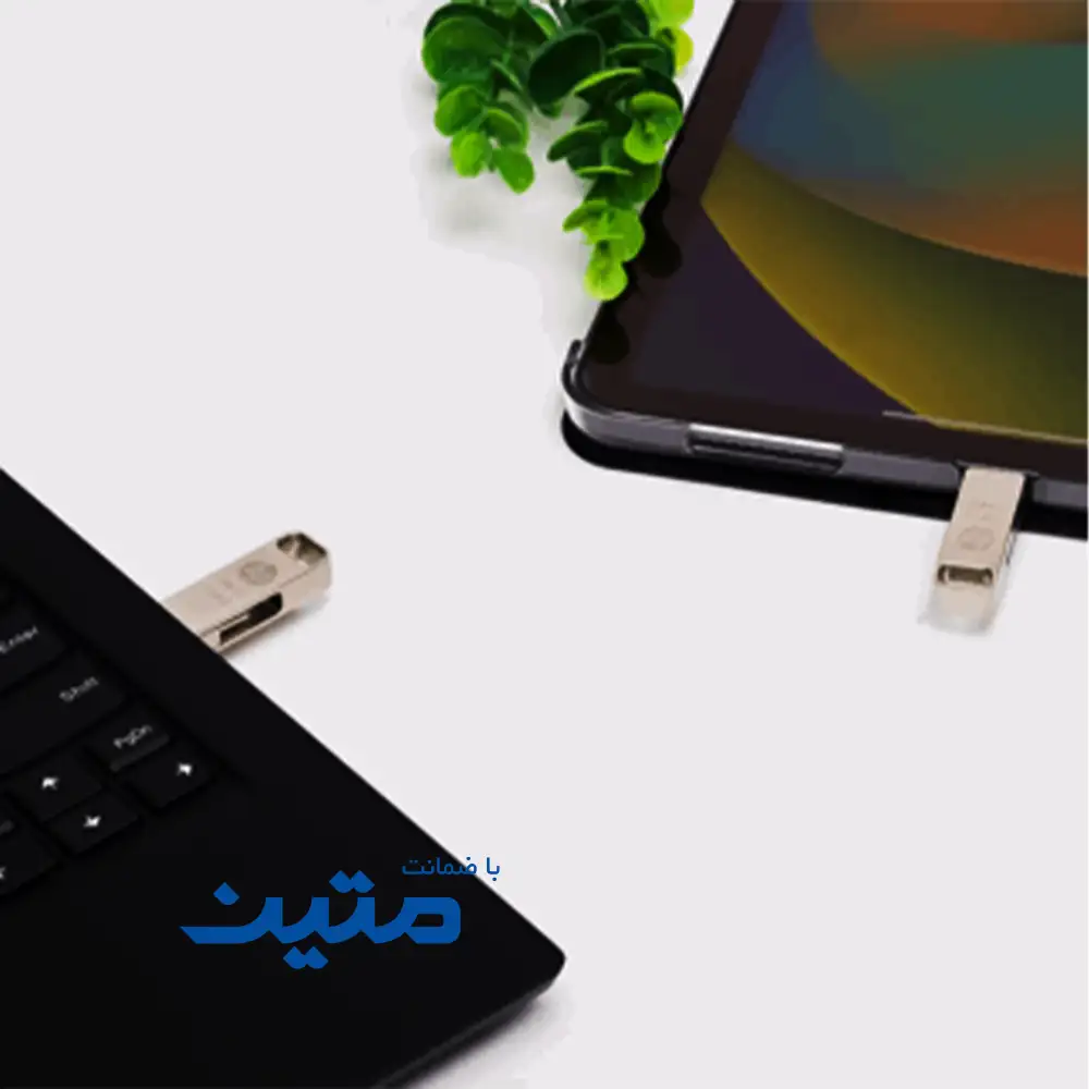x206c-5 فلش مموری نقرهای HP x206c مناسب انتقال اطلاعات بین گوشی و کامپیوتر